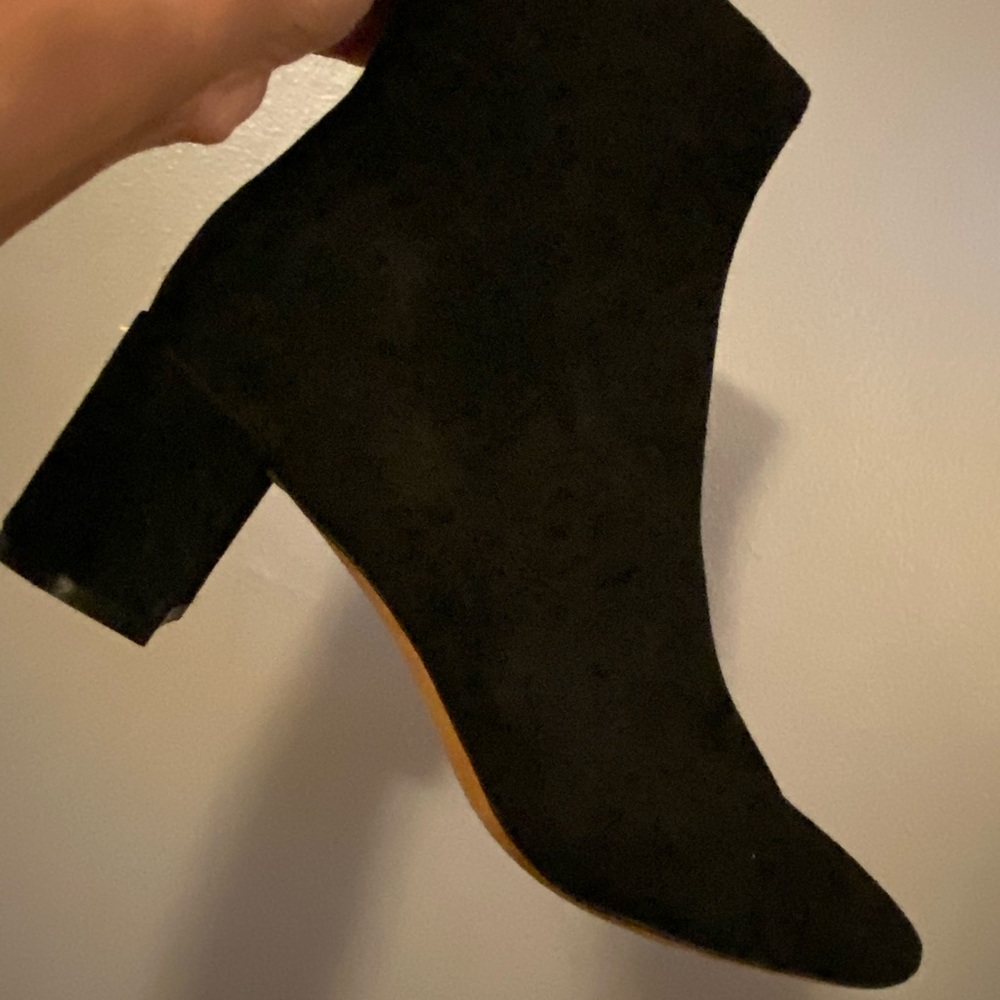 Black suede booties